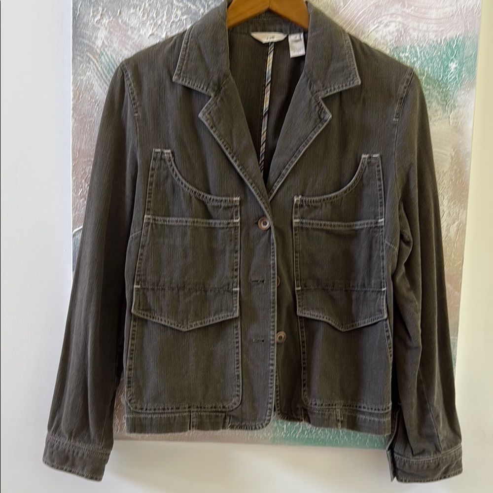J. Jill moss Utility Jacket Versatile and Stylish,  Jean jacket